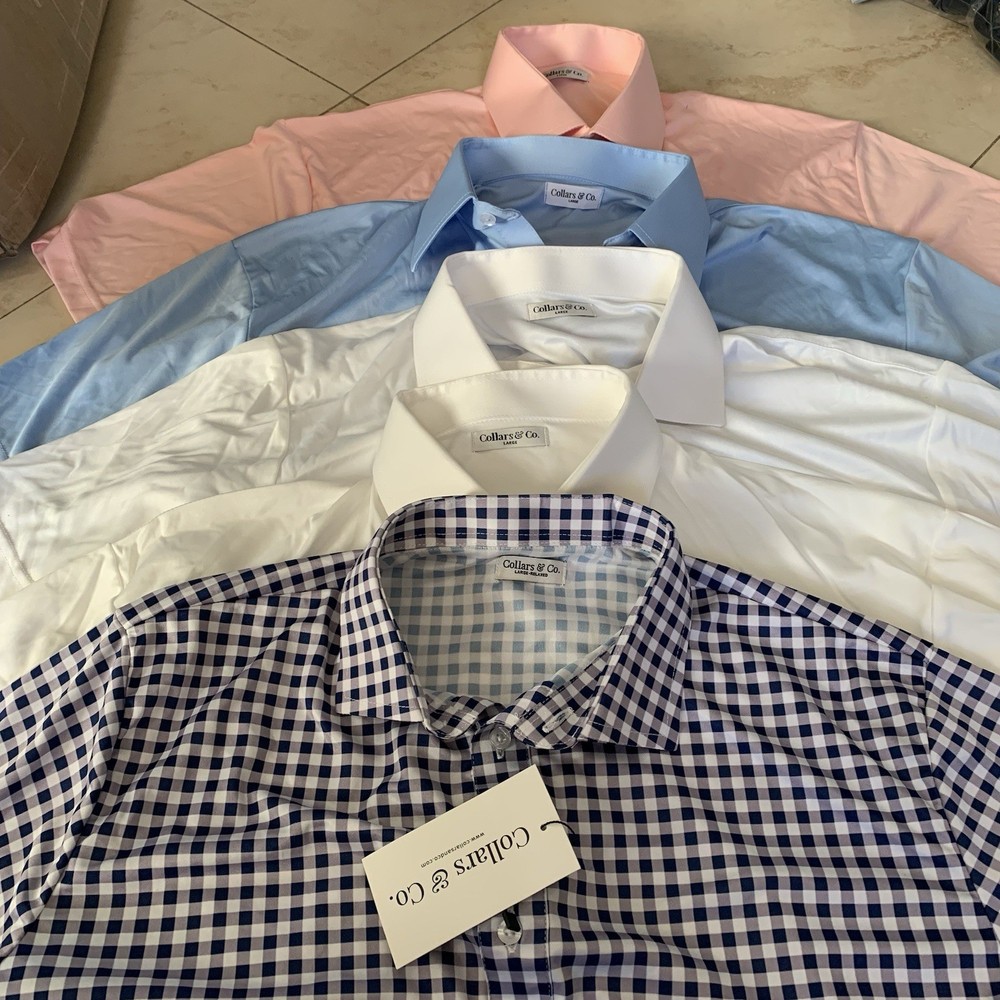 Collars & Co Shirt Mens Size Large Lot of 5 Dress Collar Polo Button