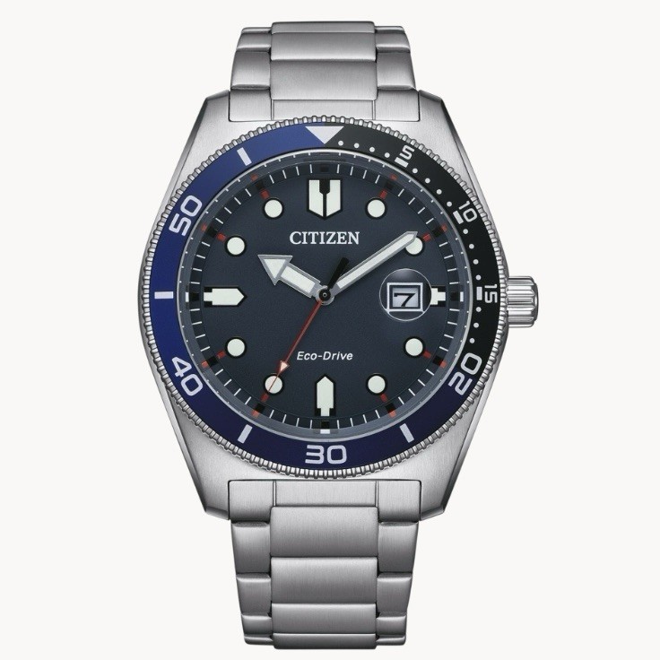 Citizen Eco-Drive Calendar Stainless Batman Bezel Men's Watch 43mm AW1761-89L