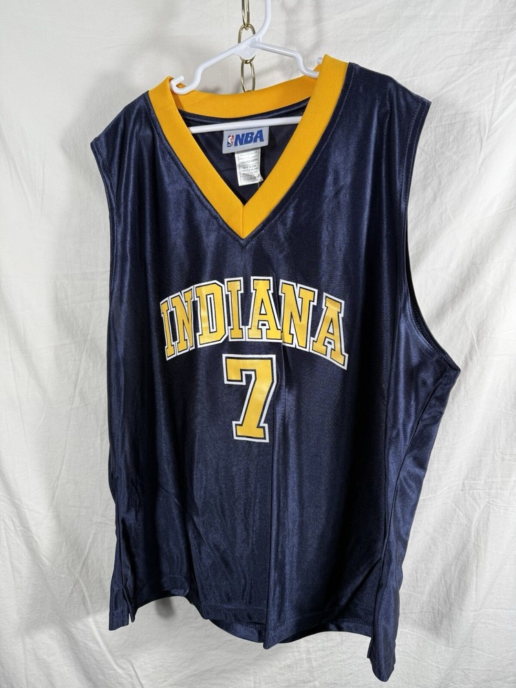 Vintage Indiana Pacers Jersey Youth Size L Blue Sleeveless NBA Basketball #7 NEW