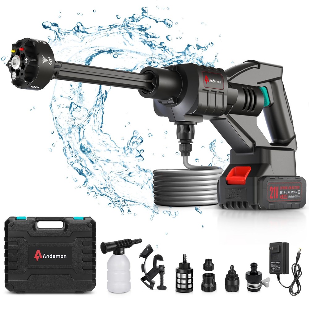 Cordless Pressure Washer 800 PSI 1 5 GPM Portable Handheld High-Pressure Washer for Outdoor Cleaning and Home Use