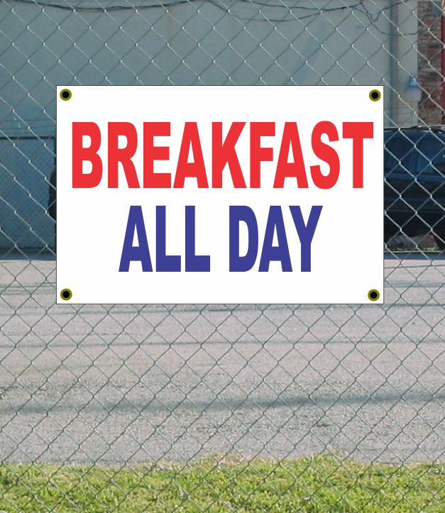 2x3 Breakfast All Day Red White Blue Banner Sign Discounted Size and Price-image