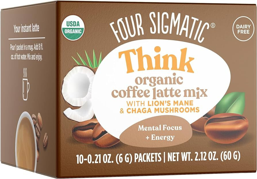 2 Mushroom Coffee Latte Mix Maitake & Chaga Four Sigmatic 10 Packets Each