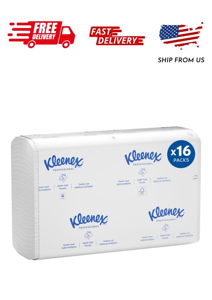 Kleenex Bulk Multifold Paper Towels 16 Pack Soft Absorbent 01890