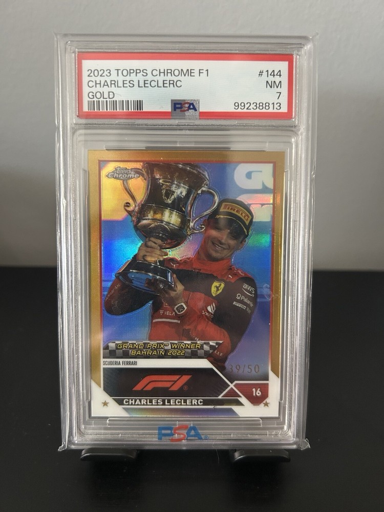 2023 Topps Chrome Formula 1 F1 Charles Leclerc #144 Gold Wave Refractor /50 SP