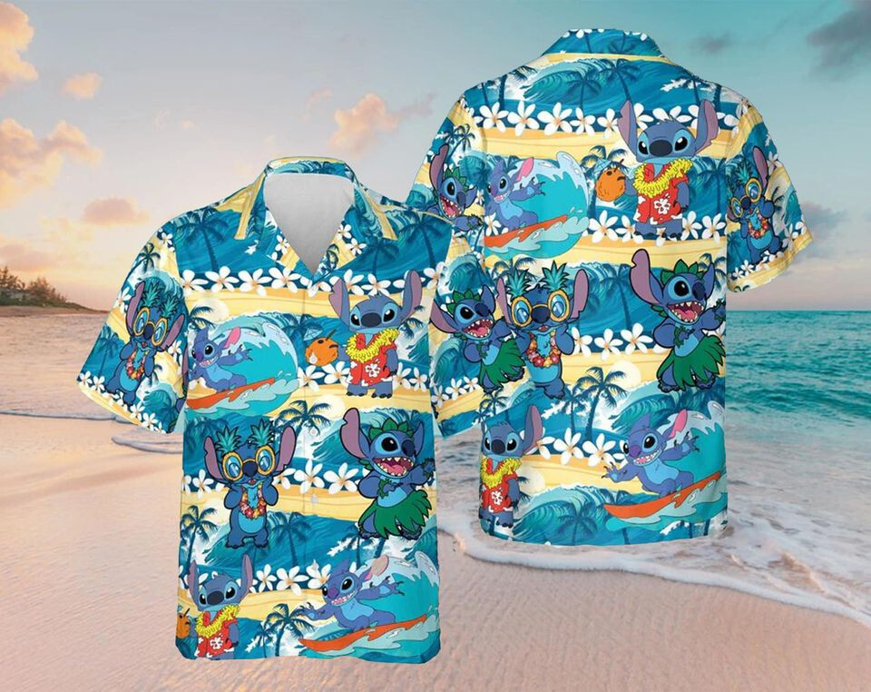 Stitch Tropical 3D HAWAII SHIRT US Size All Over Print Father Gift Best Pric