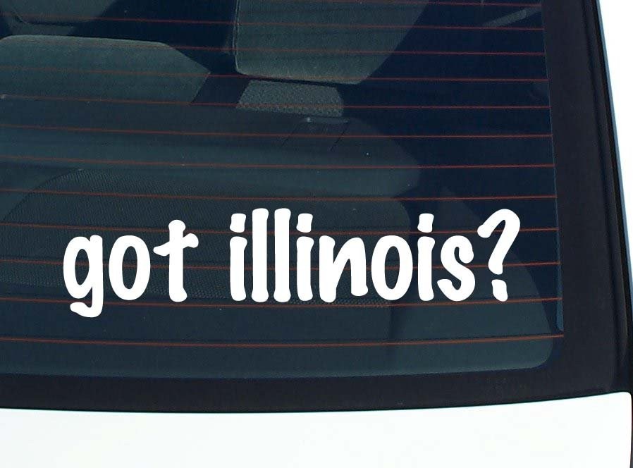 Illinois pride car decal bumper sticker vinyl funny window decal