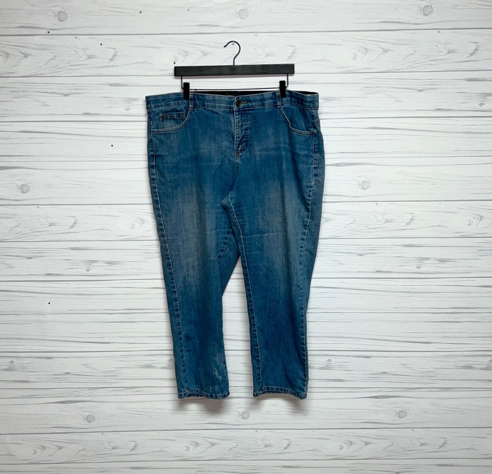 JMS jeans womens plus size 22W straight slim high rise stretch blue