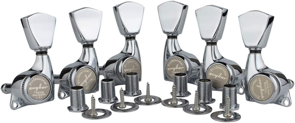 6Pcs Guitar Locking Tuners (3L + 3R Handed) – 1:21 Lock String Sealed Tuning Key