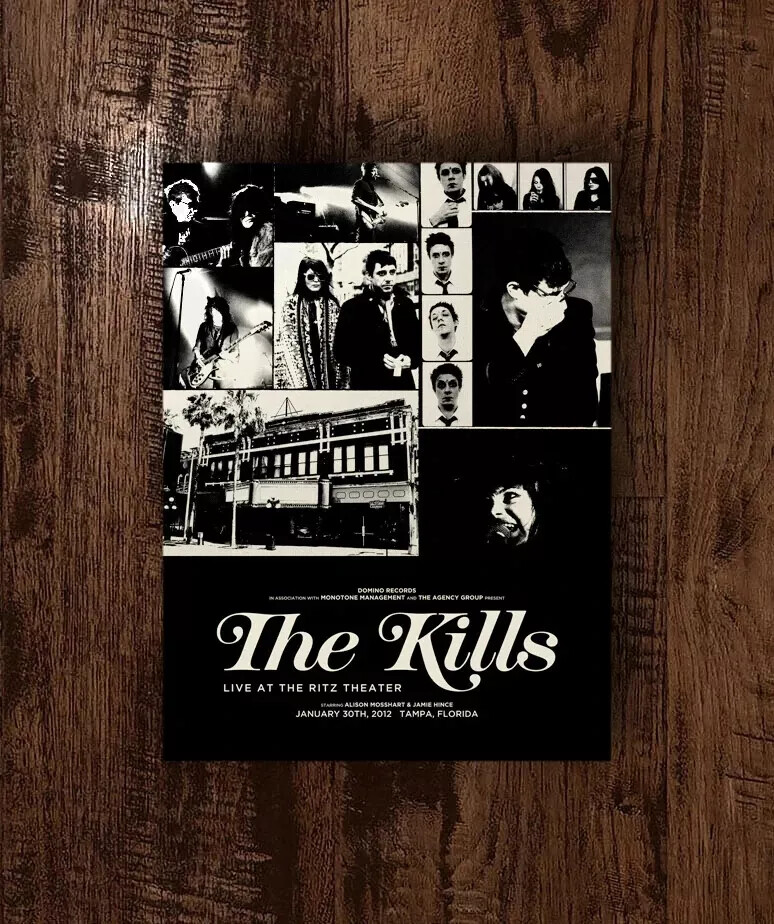 The Kills January 30th 2012 Tampa Florida Ritz Theater LTD Tour Concert Poster