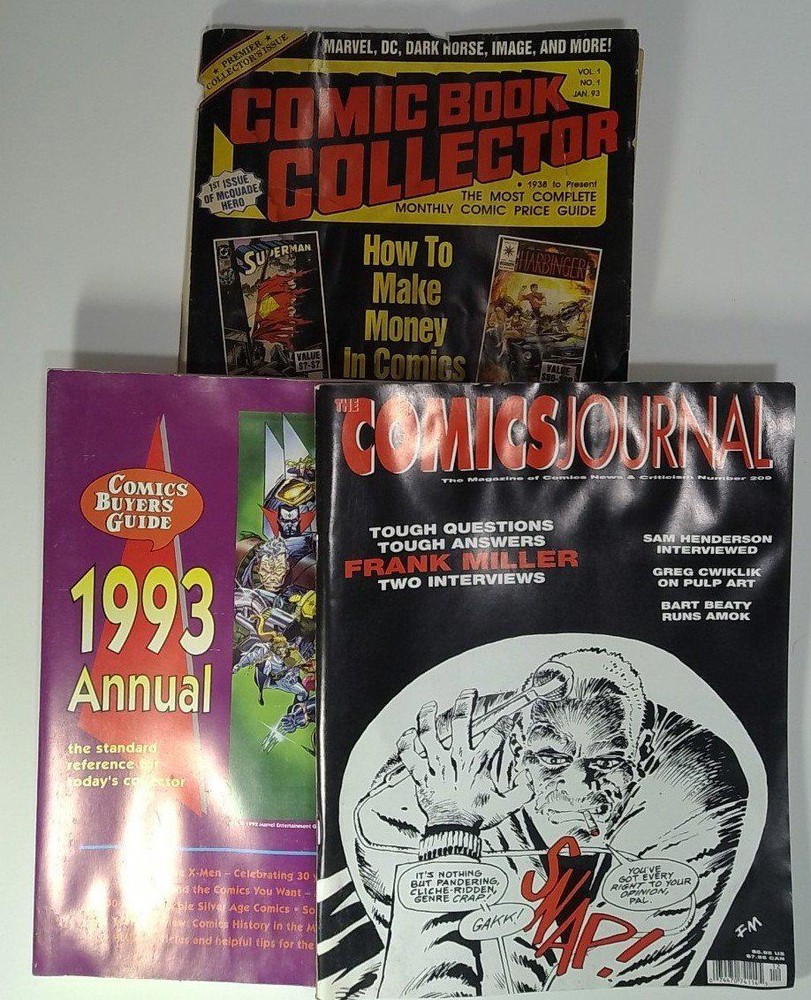 Lot Of 3 Vintage Comic Book Price Guide Interview Magazines