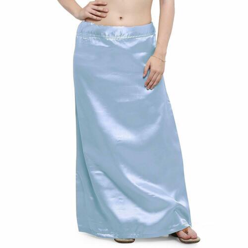 Satin Silk Saree Petticoat Underskirt Sari Indian Skirt Innerwear Sky Blue