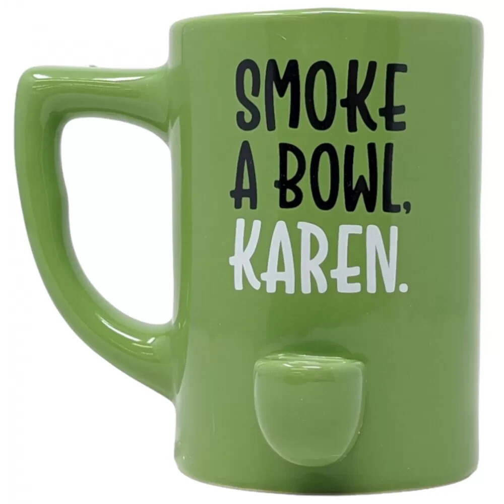 High Point Ceramic Green Smoke a Bowl Karen Mug Hand Pipe