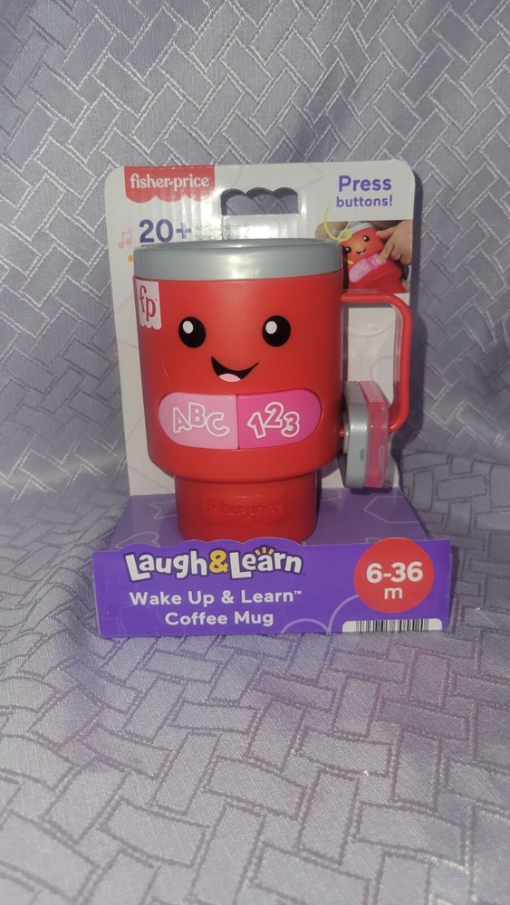 Fisher Price Laugh and Learn Coffee Mug Rare RED Valentines Day Songs Lights NEW-image
