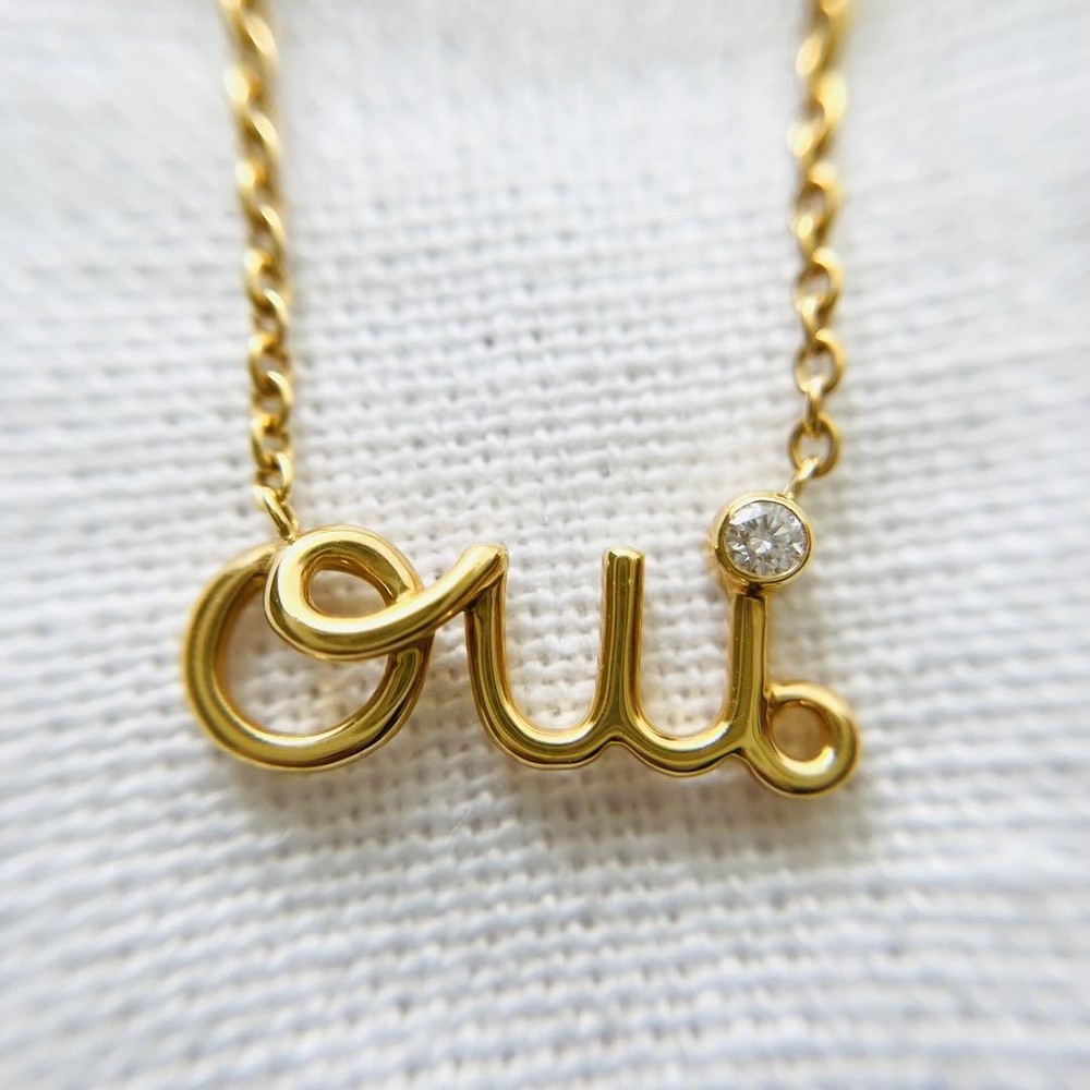 Christian Dior Oui 18K Yellow Gold Diamond Necklace