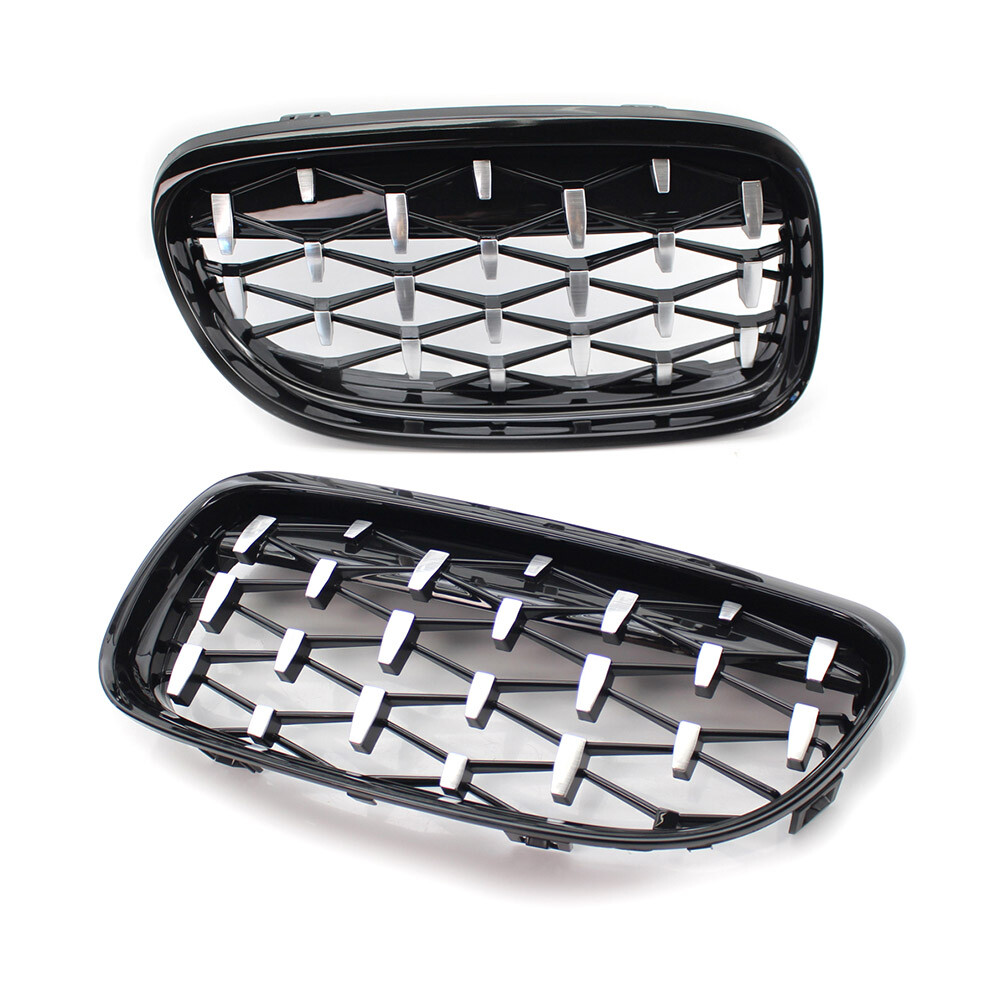Fit for BMW E90 2009-2011 Grille Black With Chrome Diamond Meteor Style Grille