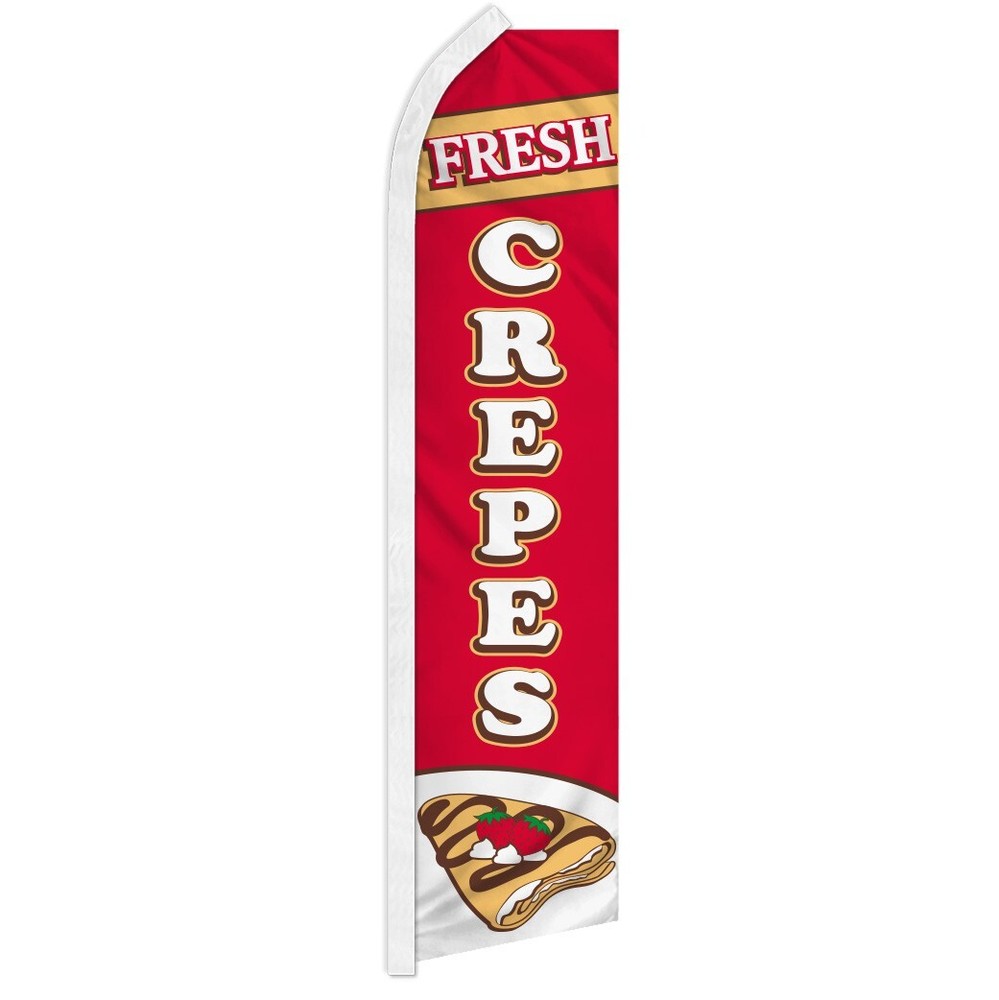 Fresh Crepes Concession Feather Flag – Vibrant Swooper Design for Food Stands and Events