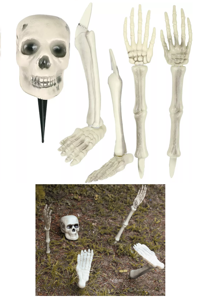 Spooky Halloween Skeleton Bones Tombstone Graveyard Decor Prop  