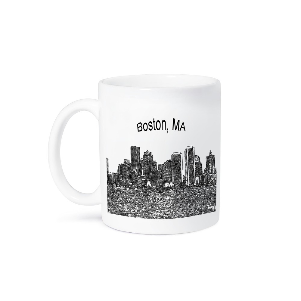 3dRose, Boston Downtown Skyline Line Art, Mug