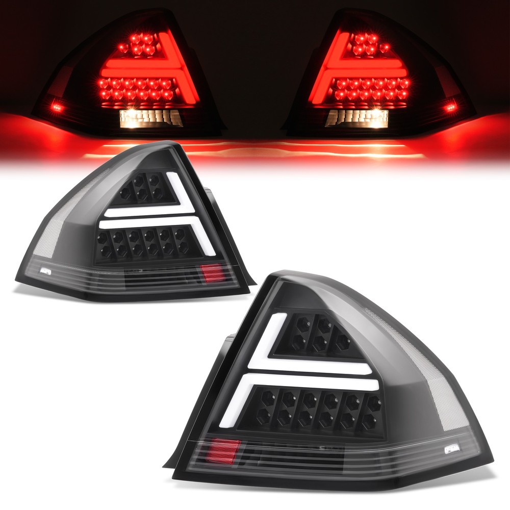Clear For Chevy Impala 06-13 Impala Limited 14-16 LED Tube Brake Tail Lights