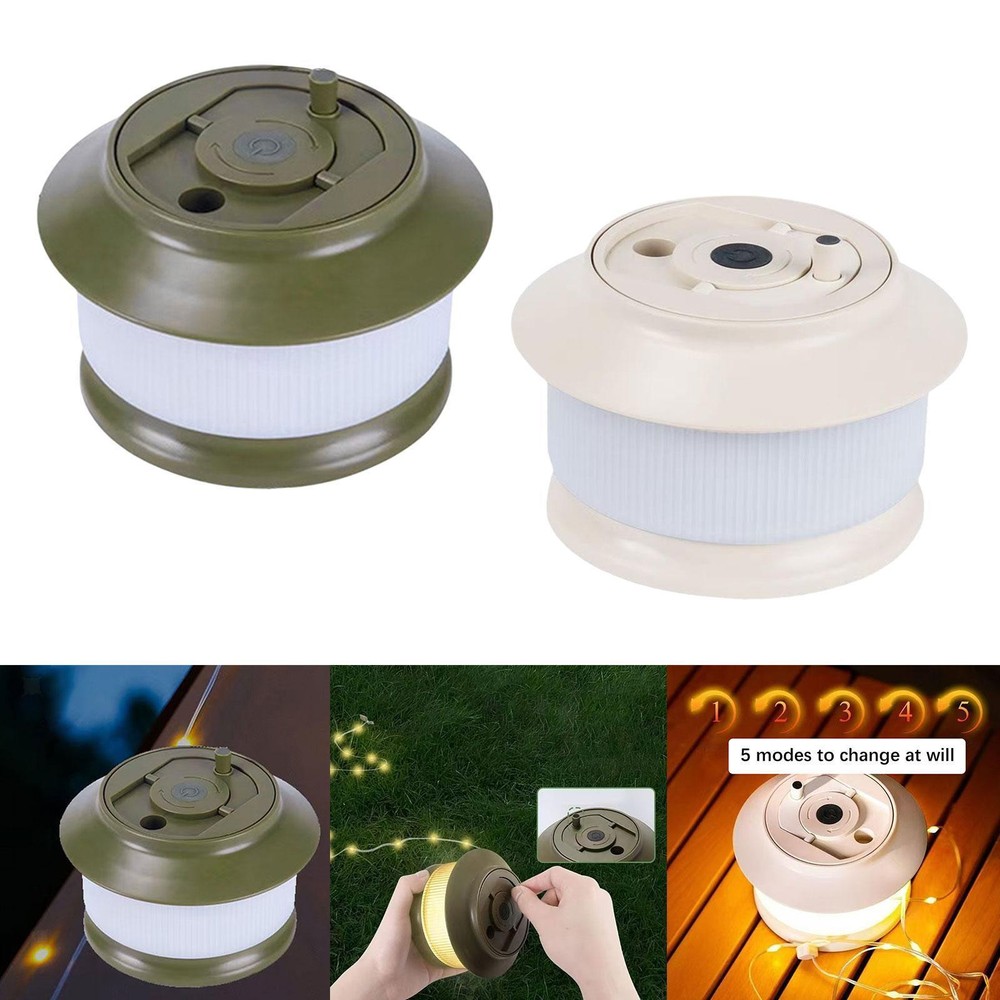 Camping Lantern Waterproof Portable Hanging Tent Lamp for Yard Garden Patio