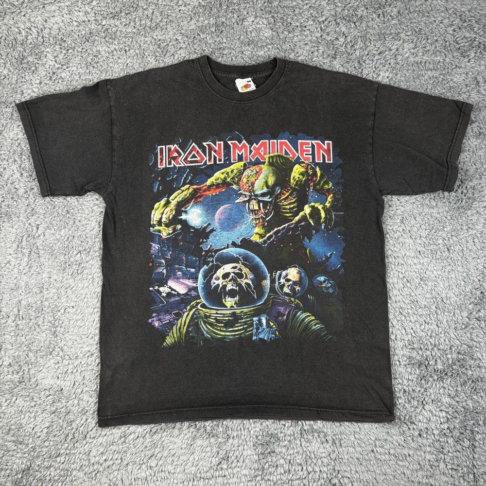 Iron Maiden Shirt Mens Medium Black Final Frontier 2010 Eddie Metal Rock Band