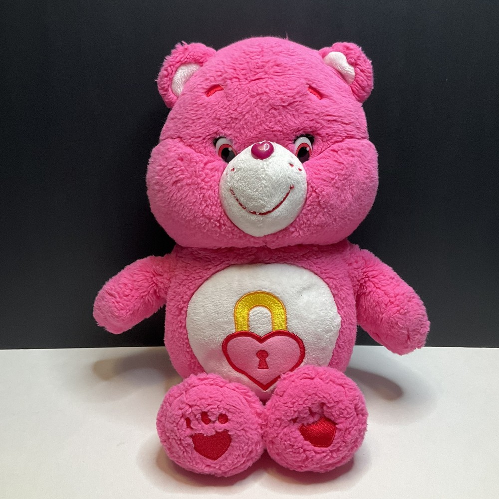 Care Bear Secret Bear 2015 Soft Stuffed Plush Bear Animal-Heart Lock Badge 13”
