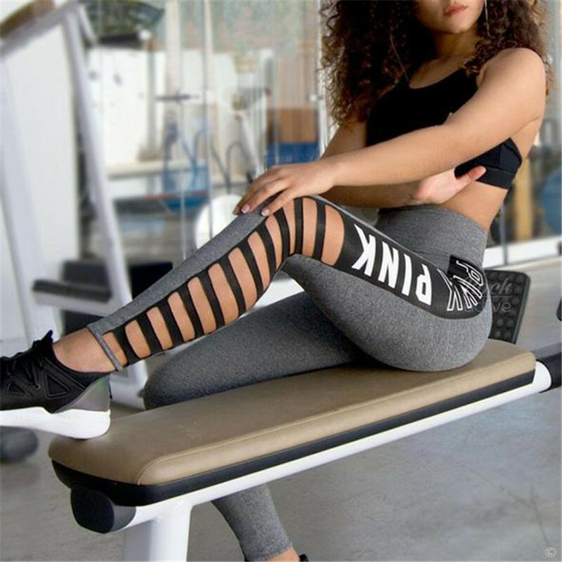 Women's Sexy Cutout Leggings Ripped Workout GYM Running Jogger Skinny Yoga Pants