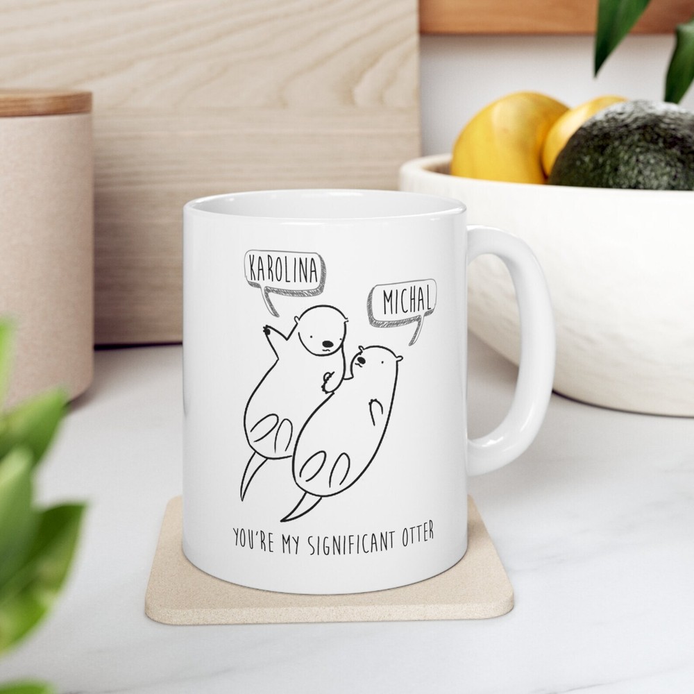 Custom Engraved Otter Mug – Perfect Gift for Valentine’s Day Christmas Anniversaries Birthdays