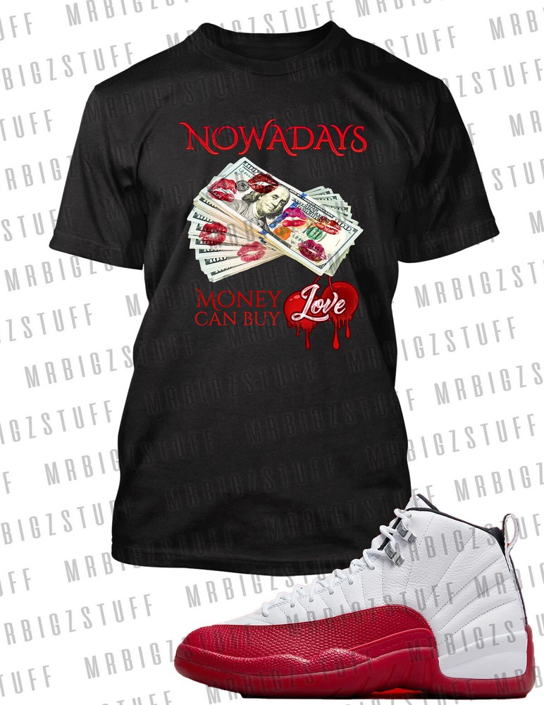 Money Can't Buy Love Graphic Tee for J12 Cherry Sneakers in Big & Tall Sizes