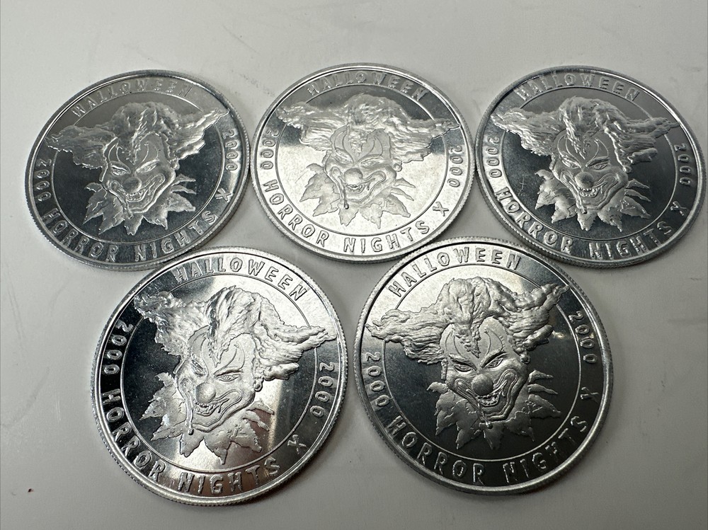 5 Halloween Horror Nights 2000 Coins Universal Studios HHN X Jack the Clown Y2K