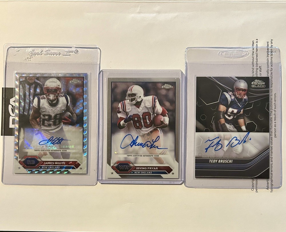 New England Patriots 3 Card Autograph Lot