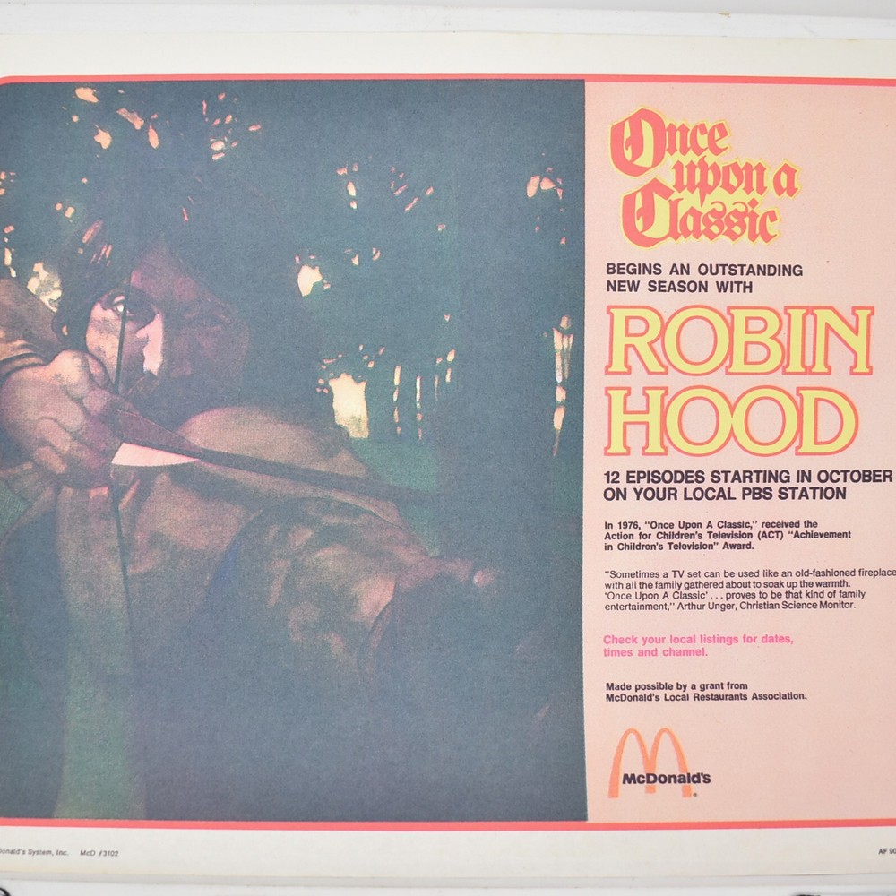 1977 Ronald McDonalds Robin Hood TV Series PBS Station Once Upon A Classic