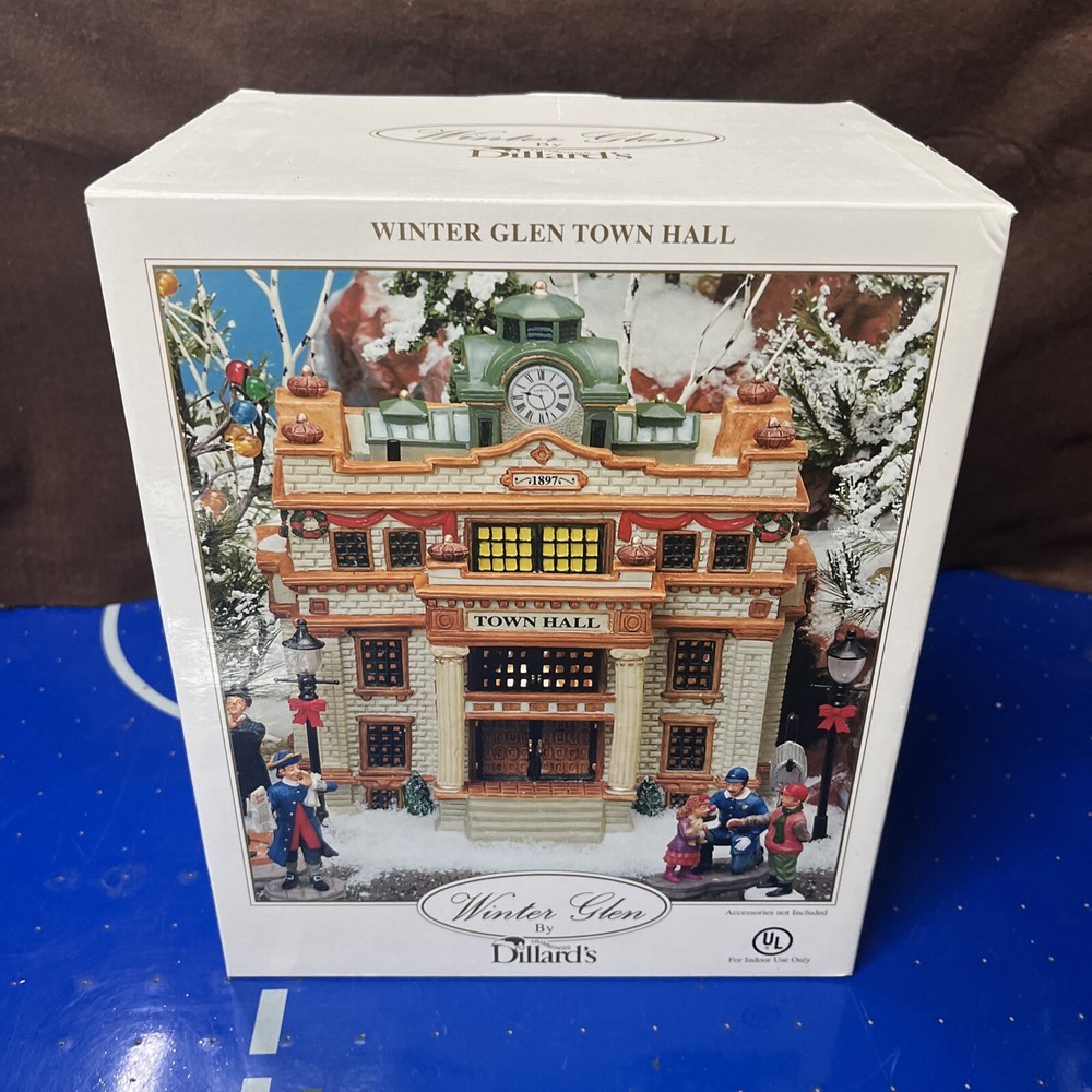 Lenox Winter Glen Christmas Village Town Hall by Dillards No Light