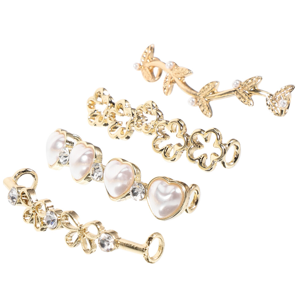 4 Pcs Shoe Clips for Sneakers Leaf Shoelace Decorative Buckle