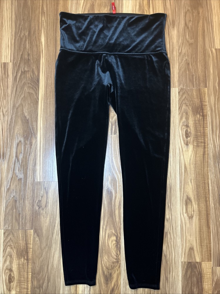 Spanx Velvet High Rise Skinny Leggings Black Size 1X Soft Stretch Ankle