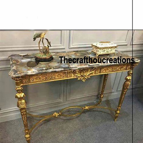 Agate Geode Console Table with Slab Top for Stylish Home Decor