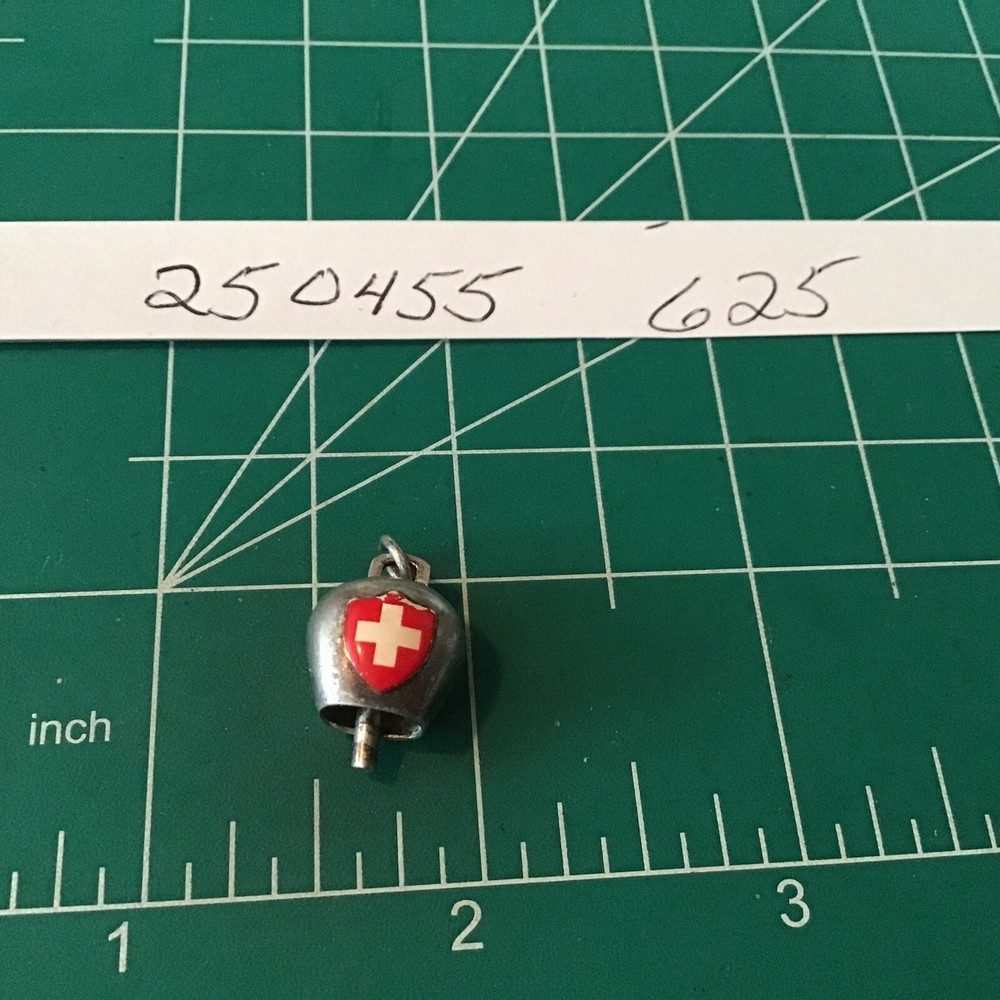 Vintage Enameled Swiss Bell Charm Bracelet in Sterling Silver