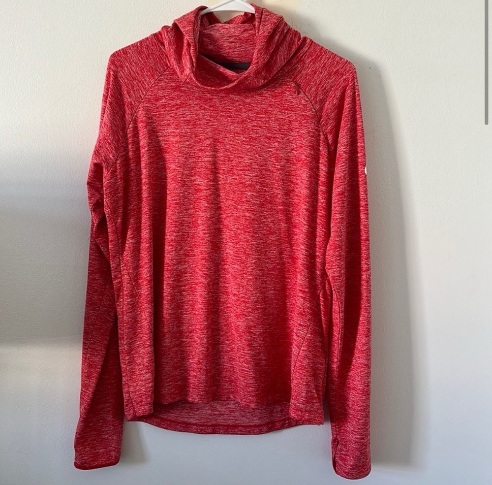 Nike Dri Fit Sweatshirt Hoodie Womens sz Large Heathered Red Running