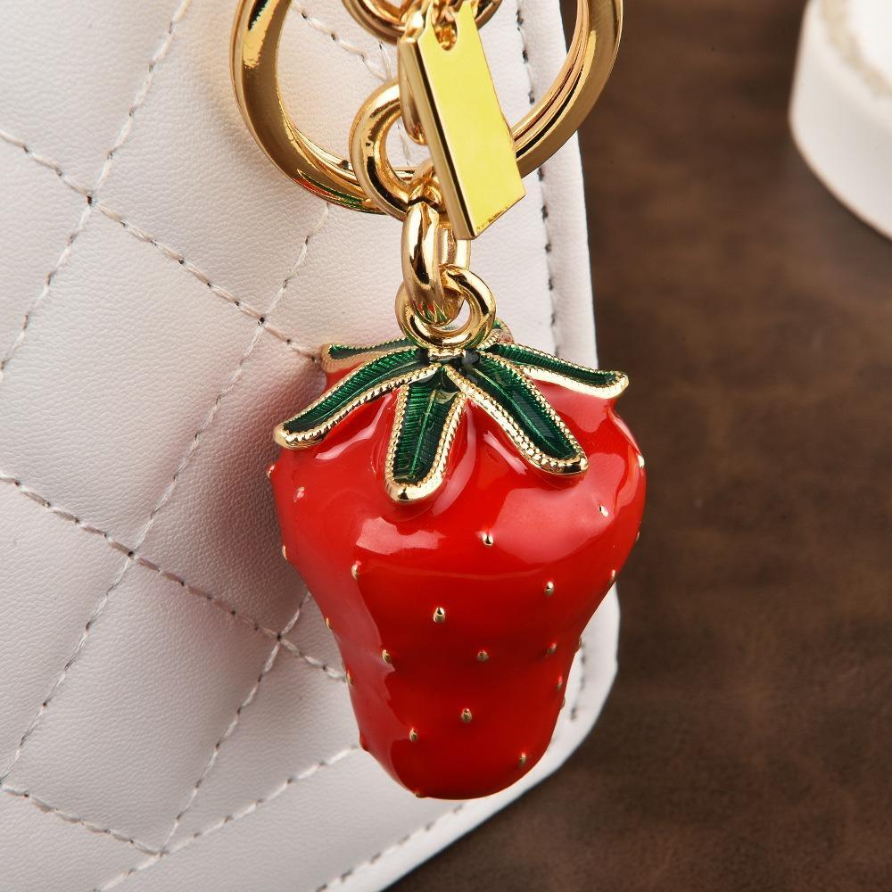 Coach Strawberry Resin & Brass Keychain Charm Bag Ornament New