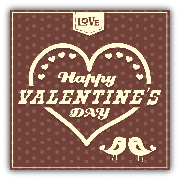 Retro Vintage Valentine's Day Card Birds Love Car Bumper Sticker Decal