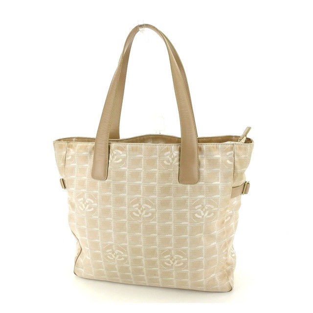 Chanel Tote Bag Travel Line GM Beige Gold Used