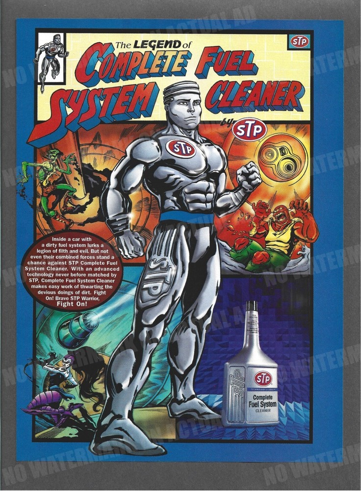 STP Motor Oil Fuel System Cleaner 1997 Trade Print Magazine Ad Comic Book Parody
