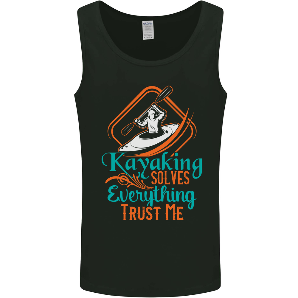 Kayaking Solves Everything Funny Kayak Mens Vest Tank Top