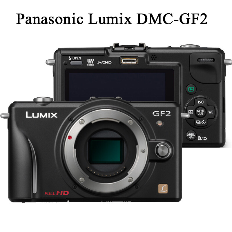 Panasonic LUMIX DMC-GF2 Black 12.1MP Micro 4/3 Digital Camera Body 3D