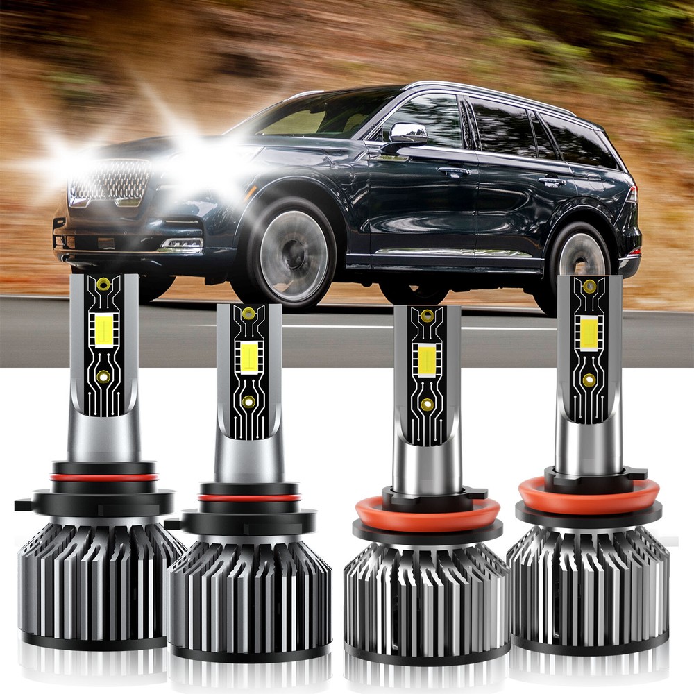 9005+H11 Combo LED Headlight Hi Low Beam Bulbs Kit For Lincoln Aviator 2003-2005