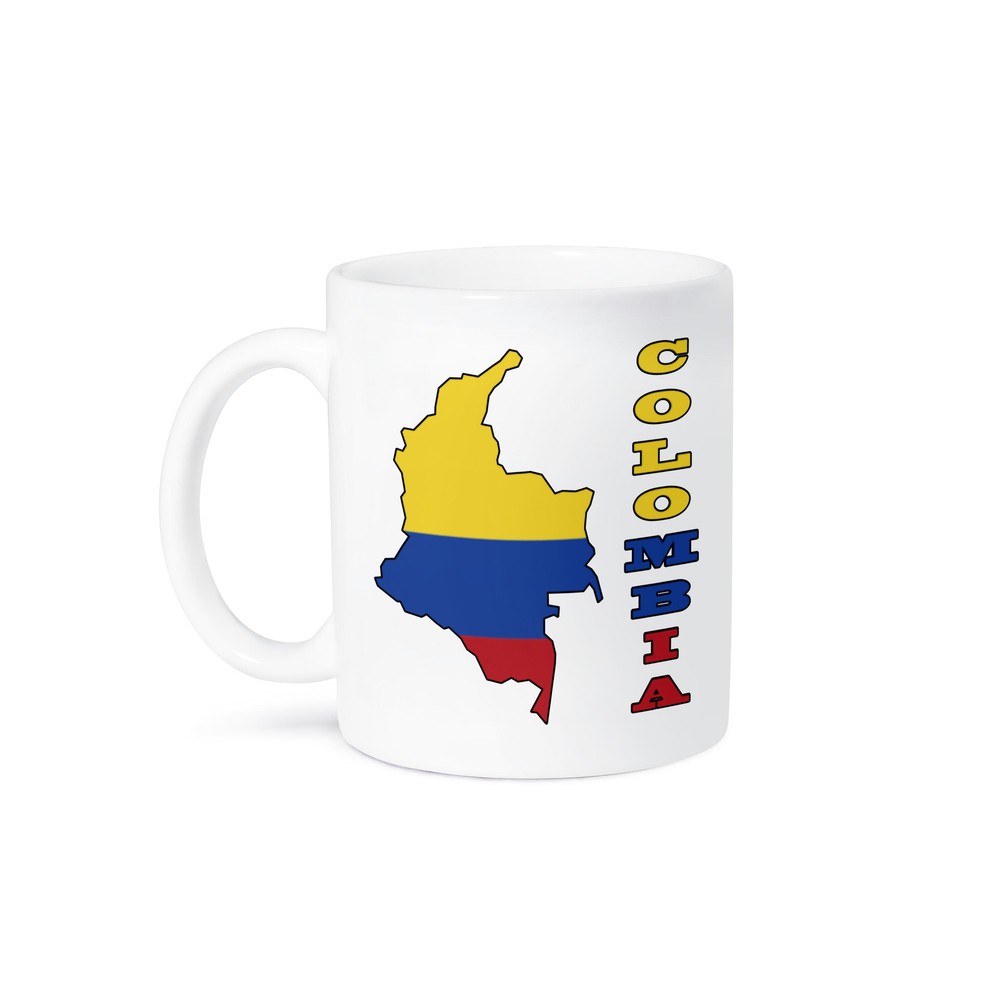Colombian flag map and letters 3dRose printed ceramic mug