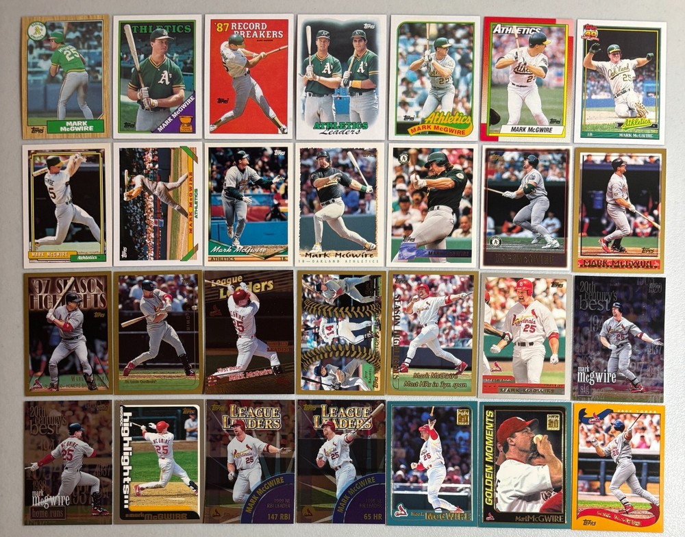 1987-2002 Topps Mark McGwire 24-card Instant Collection Lot