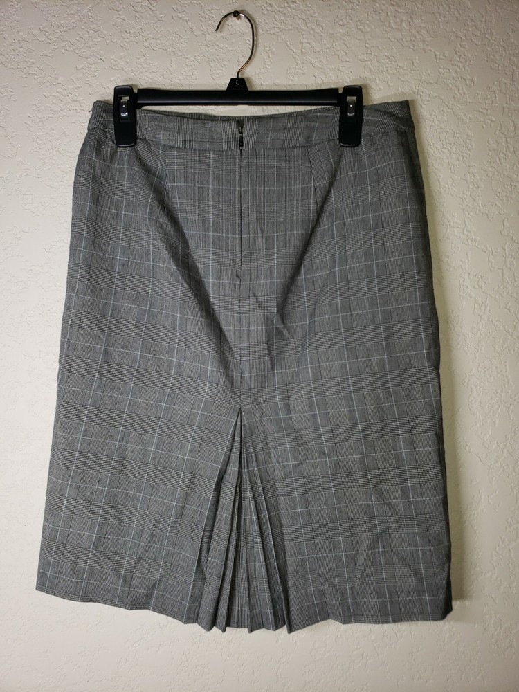 Worthington Medium Gray Plaid Houndstooth Stretch Pencil Skirt
