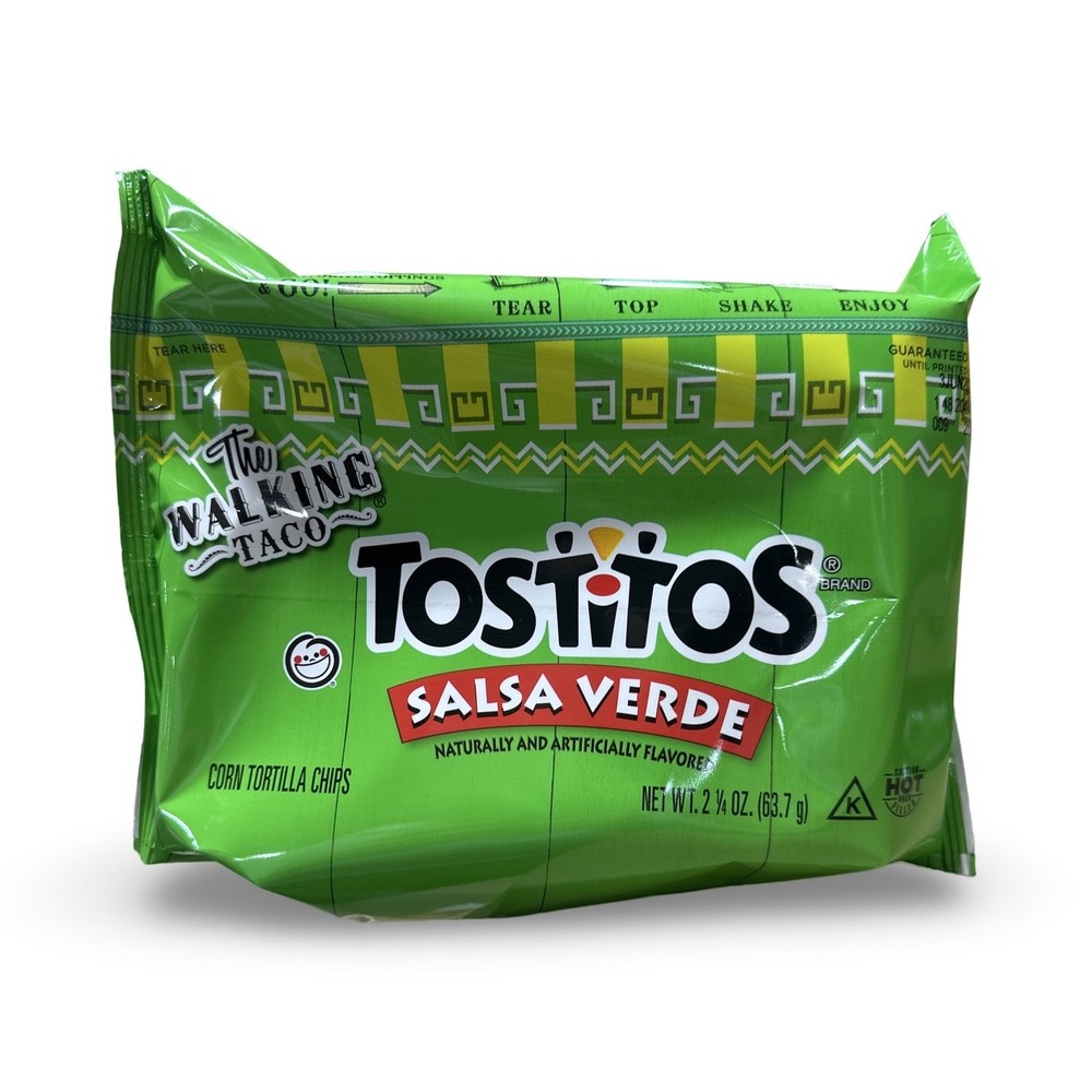 Frito Lay Tostitos Walking Taco, Salsa Verde Tortilla Chips, 2.25 Ounce, 18 Per