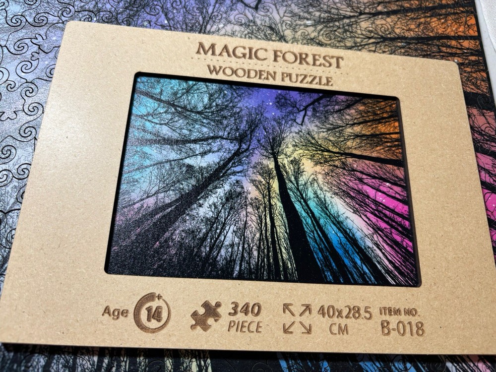Magic Forest Wooden Puzzle “Forest Under Starry Night” 340 pc complete rare